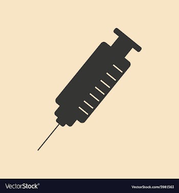 Flat in black and white mobile application syringe vector image
