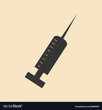 Flat in black and white mobile application syringe vector image