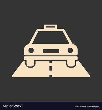 Flat in black and white mobile application taxi vector image