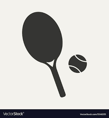 Flat in black and white mobile application tennis vector image