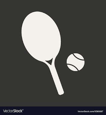 Flat in black and white mobile application tennis vector image