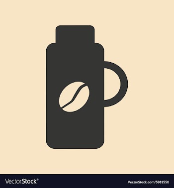 Flat in black and white mobile application thermos vector image