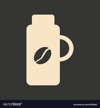 Flat in black and white mobile application thermos vector image