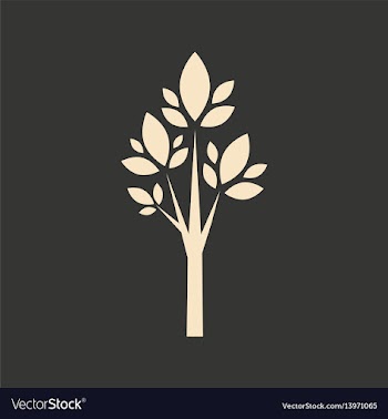 Flat in black and white mobile application tree vector image