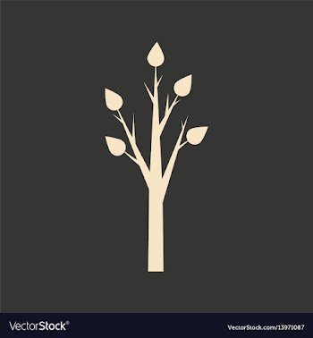 Flat in black and white mobile application tree vector image
