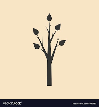 Flat in black and white mobile application tree vector image