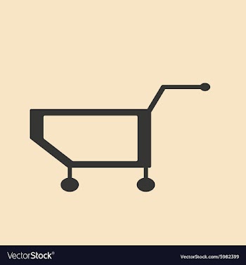 Flat in black and white mobile application trolley vector image