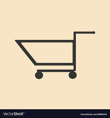 Flat in black and white mobile application trolley vector image
