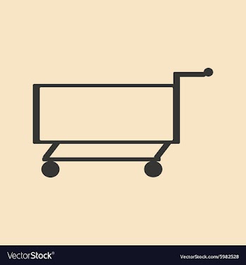 Flat in black and white mobile application trolley vector image
