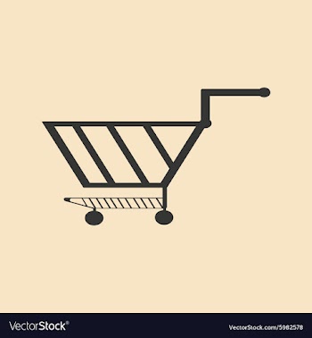 Flat in black and white mobile application trolley vector image