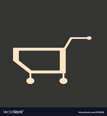 Flat in black and white mobile application trolley vector image