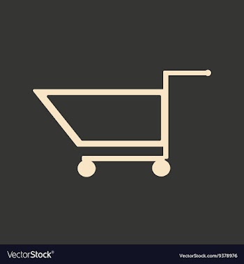 Flat in black and white mobile application trolley vector image