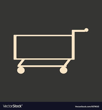 Flat in black and white mobile application trolley vector image