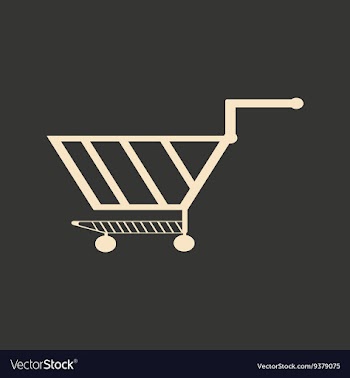 Flat in black and white mobile application trolley vector image