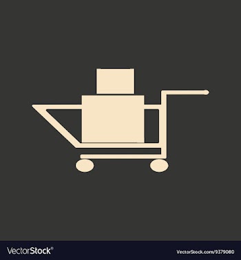 Flat in black and white mobile application trolley vector image