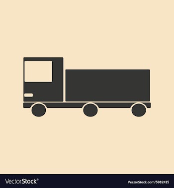 Flat in black and white mobile application truck vector image