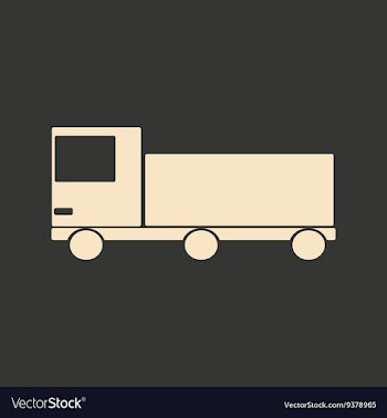 Flat in black and white mobile application truck vector image