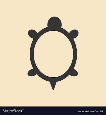 Flat in black and white mobile application turtle vector image
