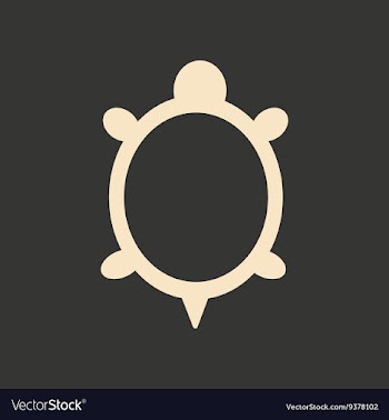 Flat in black and white mobile application turtle vector image