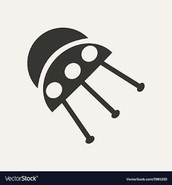 Flat in black and white mobile application UFO vector image