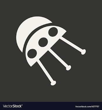 Flat in black and white mobile application UFO vector image