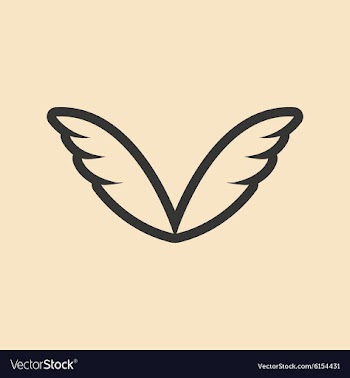 Flat in black and white mobile application wings vector image