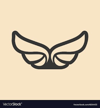 Flat in black and white mobile application wings vector image