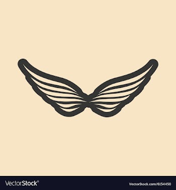 Flat in black and white mobile application wings vector image