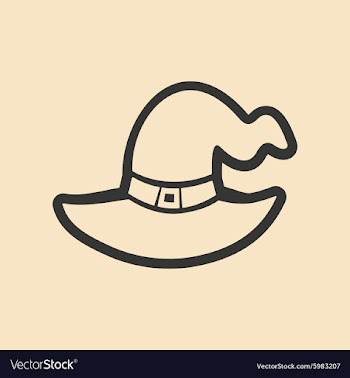 Flat in black and white mobile application Witch vector image