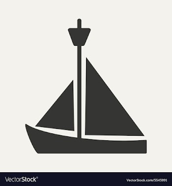 Flat in black and white mobile application yacht vector image