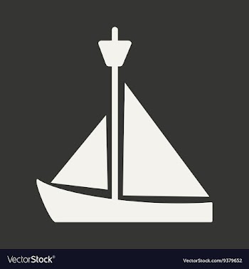 Flat in black and white mobile application yacht vector image