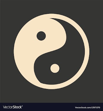 Flat in black and white mobile application yin vector image