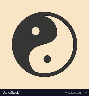 Flat in black and white mobile application yin vector image
