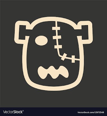 Flat in black and white mobile application zombie vector image