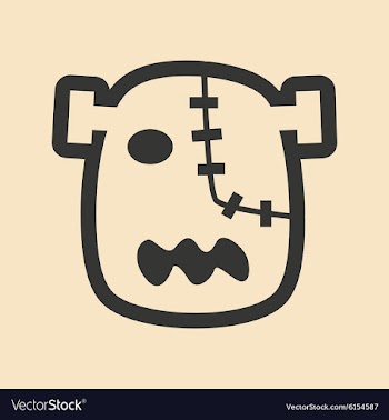 Flat in black and white mobile application zombie vector image