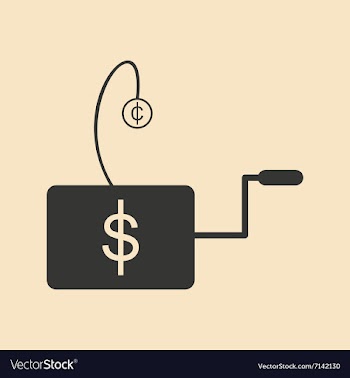 Flat in black and white money box vector image