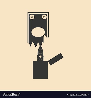 Flat in black and white money burn vector image