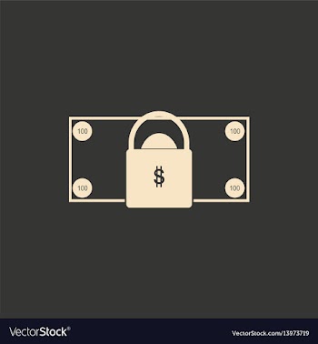 Flat in black and white money lock vector image