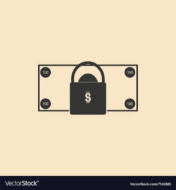 Flat in black and white money lock vector image