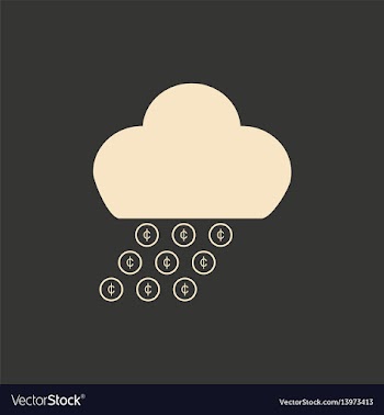 Flat in black and white money rain vector image