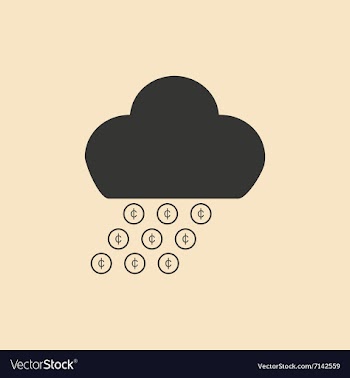 Flat in black and white money rain vector image