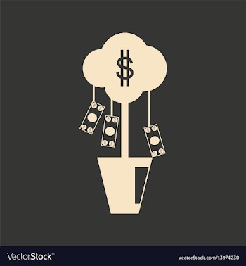 Flat in black and white money tree vector image