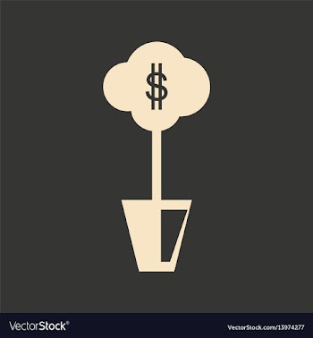 Flat in black and white money tree vector image