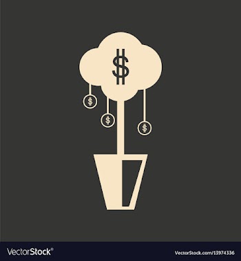 Flat in black and white money tree vector image