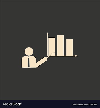Flat in black and white people at chart o vector image