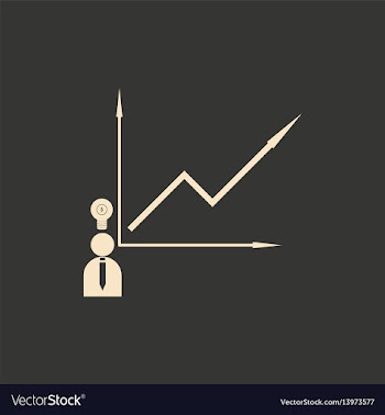 Flat in black and white people at chart o vector image