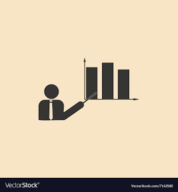 Flat in black and white People at chart of vector image