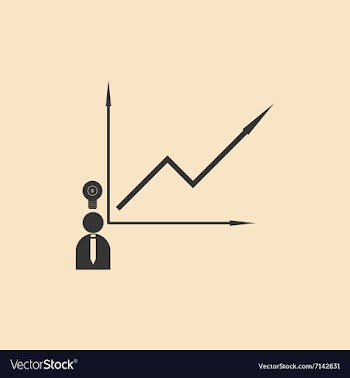 Flat in black and white People at chart of vector image
