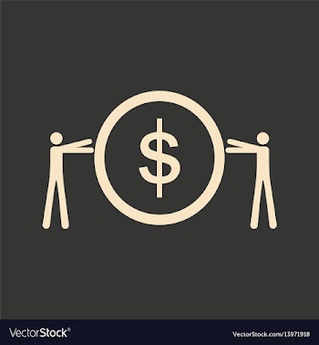Flat in black and white people hold coin vector image