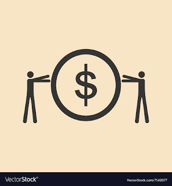 Flat in black and white People hold coin vector image